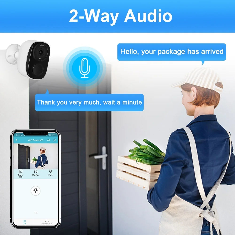 Security Cameras Wireless Outdoor, 2K Battery Powered WiFi Camera AI Motion Siren Spotlight, Color Night Vision, IP66 Waterproof