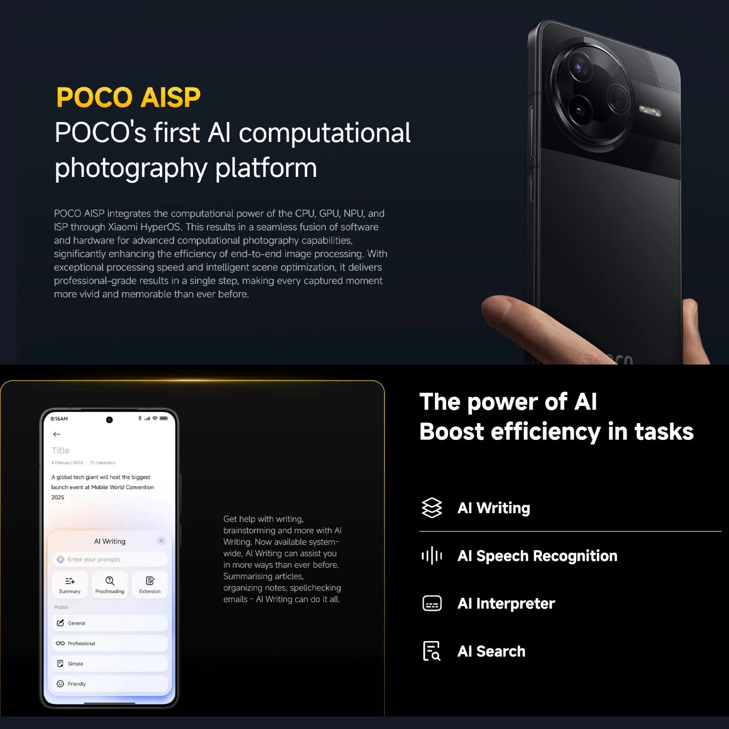 POCO F7 Pro 5G Smartphone 12GB 256GB - High Performance AMOLED AE Tidesmit