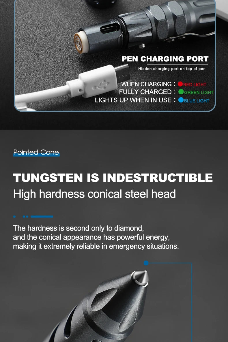 LETGOS Tungsten Steel Tactical Pen - Emergency Self Defense Multi Tool Survival Pen + Glass Breaker + EDC Tool Box Set for Men