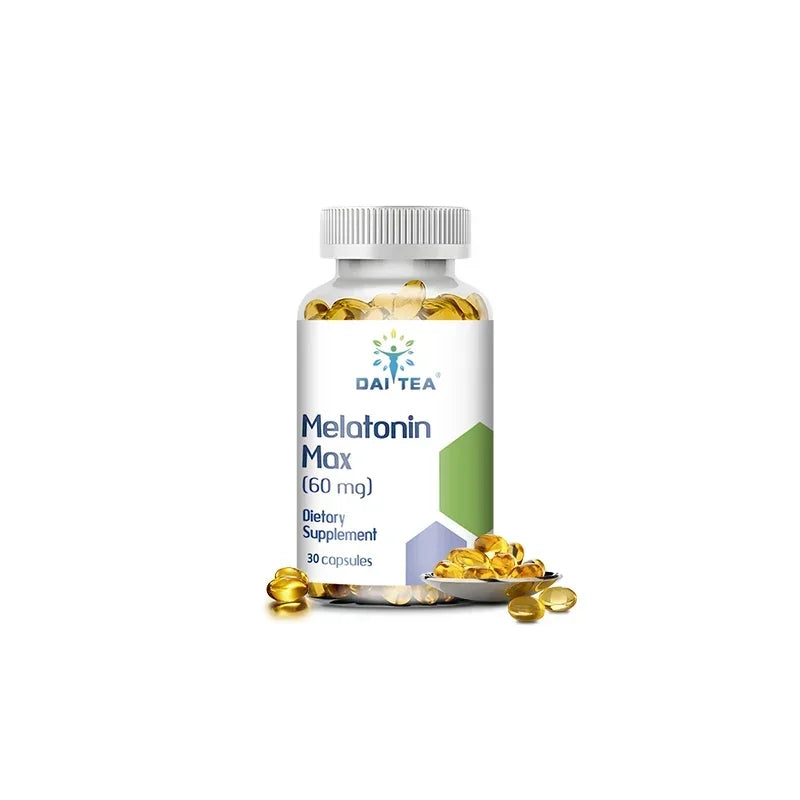 Melatonin MAX (60 Mg) Quick Dissolve Capsules - Fall Asleep Faster, Promote Deep Sleep and Rest, Easy To Take, Immune Health