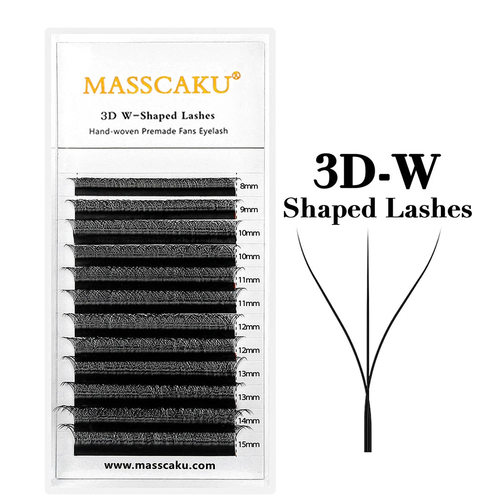 Premade Volume Fans Eyelashes 3D W Shape 0.07mm C Curl - Tidesmit False Eyelashes 3D W Shape Tidesmit