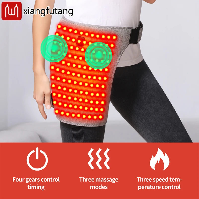 Hip Massager with Red Light Heat Vibration for Targeted Muscle Recovery Relaxation Treatment Tidesmit