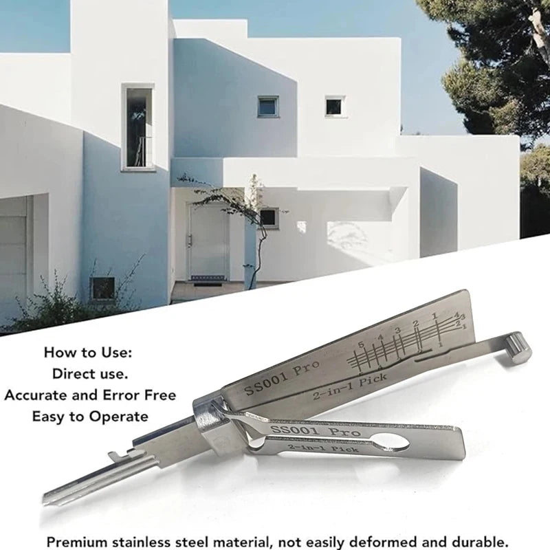 Stainless Steel Precision Tool SS001 Pro O-ring Pickup Kit Hook Tool Maintenance Repair Kit Key Decoder Only for Straight Groove