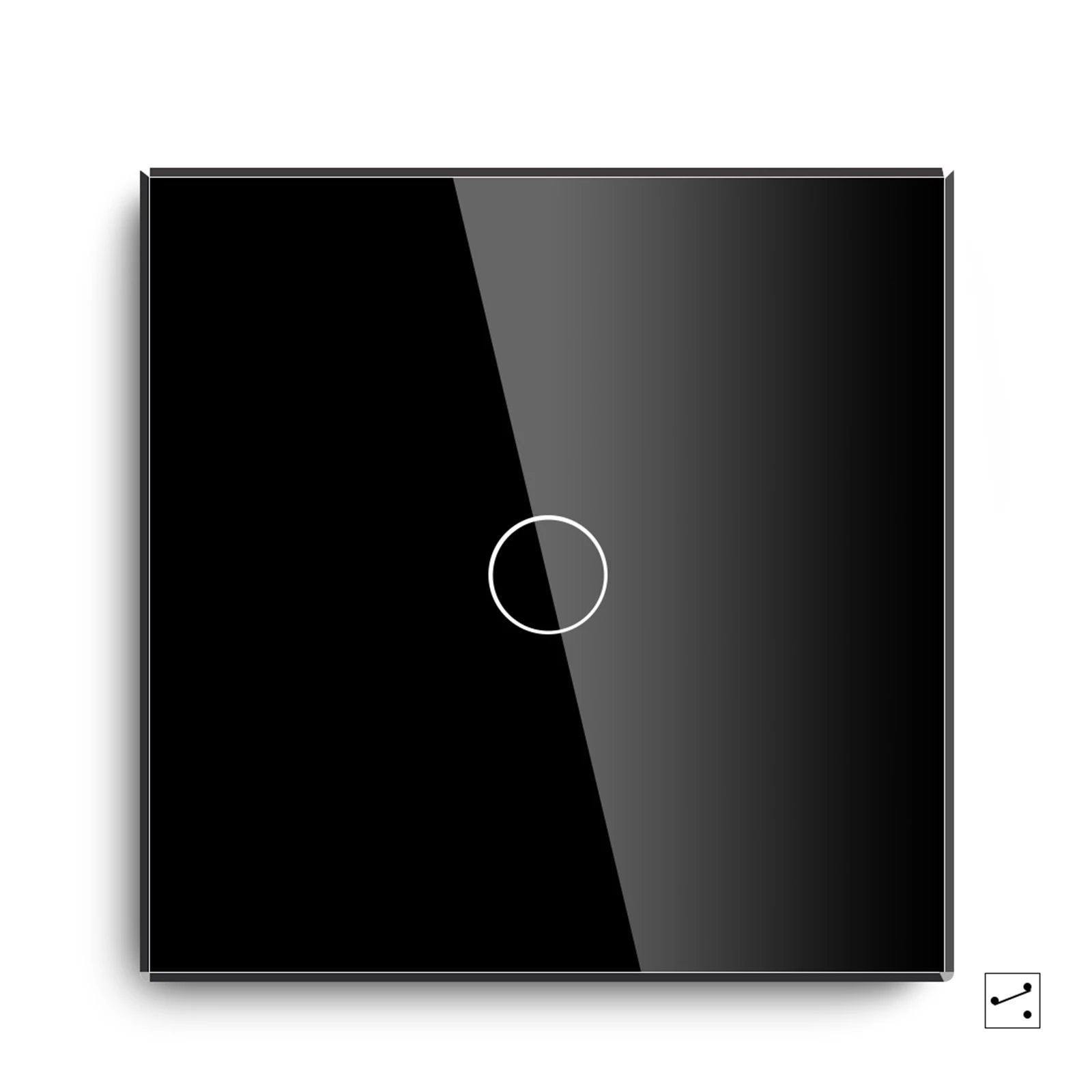 Crystal Glass WiFi Smart Light Switch | App-Controlled Wall Mount 1 Gang 2 Way Black Tidesmit