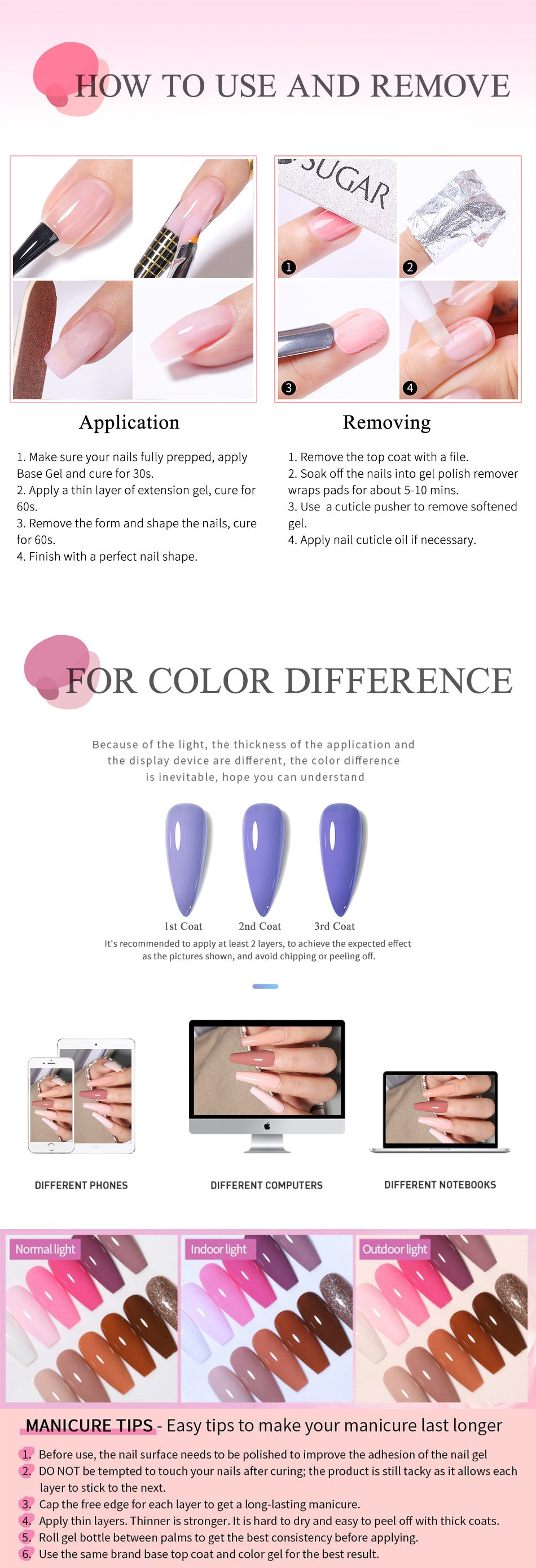 Extension Nail Gel for PMU Machines - Durable Construction Polish Permanent Makeup Machines Tidesmit