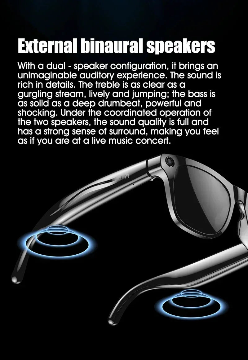 AI Smart Glasses with 100MP Camera and Spatial Audio - Tidesmit Tidesmit