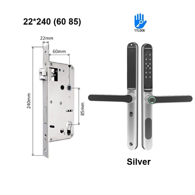 TTLock App Smart Aluminum Door Lock Waterproof Fingerprint Digital Password RFID Card Remote Electronic Sliding Glass Door Lock