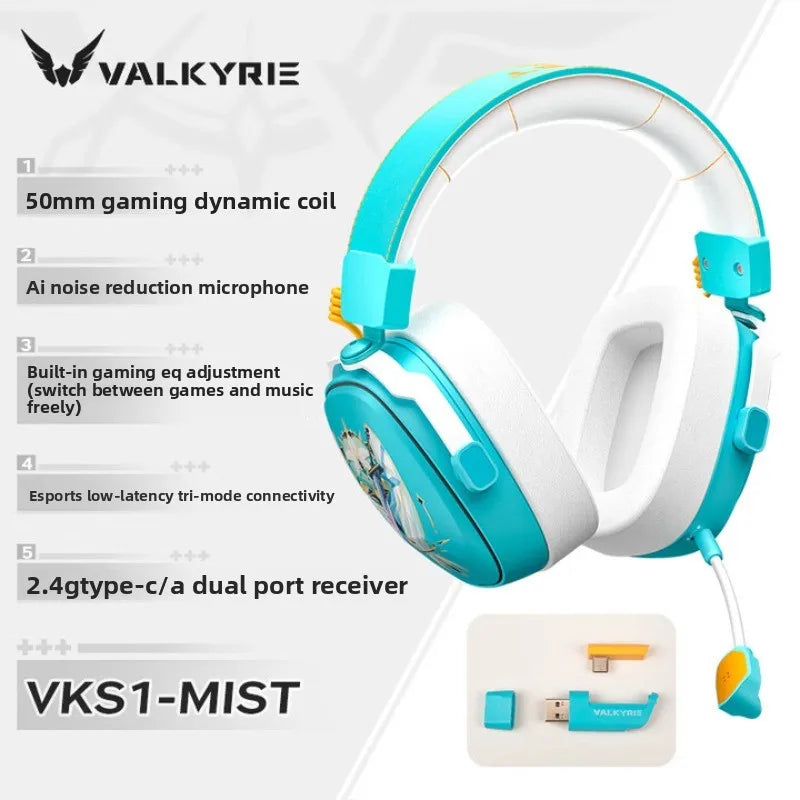 Tidesmit VK S1 Wireless Gaming Headset: Low Latency 15ms Audio VK S1-MIST Tidesmit