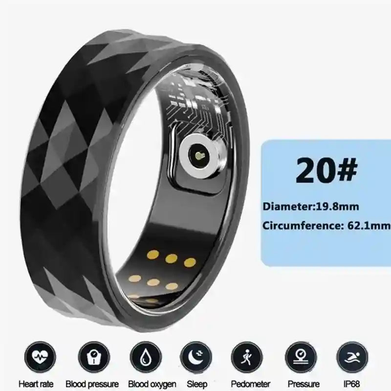B29C-R12M Smart Ring Men Women Heart Rate And Multi-Sport Mode Fitness Ring IP68 Sleep Monitor Smart Ring 20 19.8Mm Tidesmit