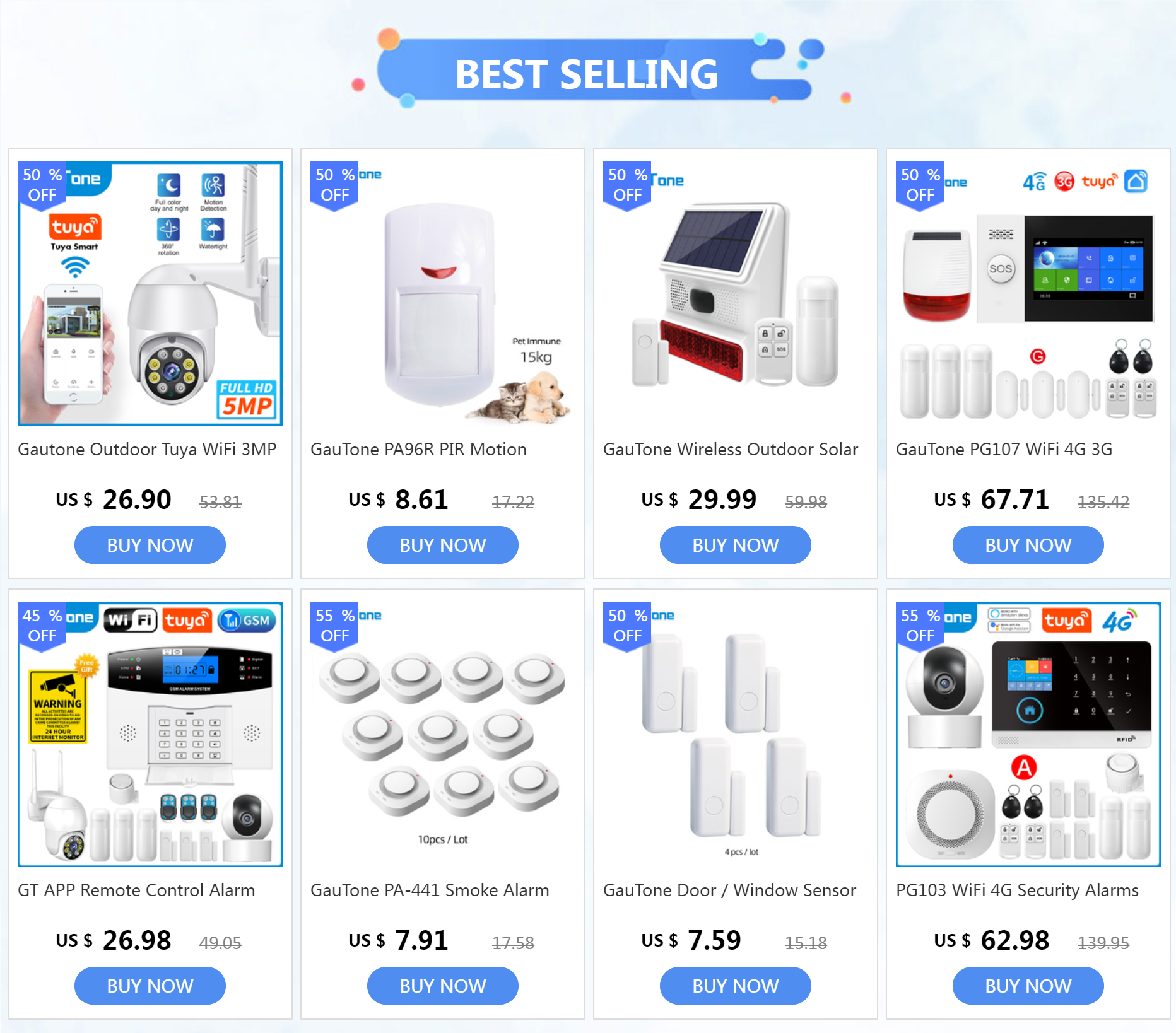 Wifi GSM Home Security Alarm System with Alexa and App Control Tidesmit