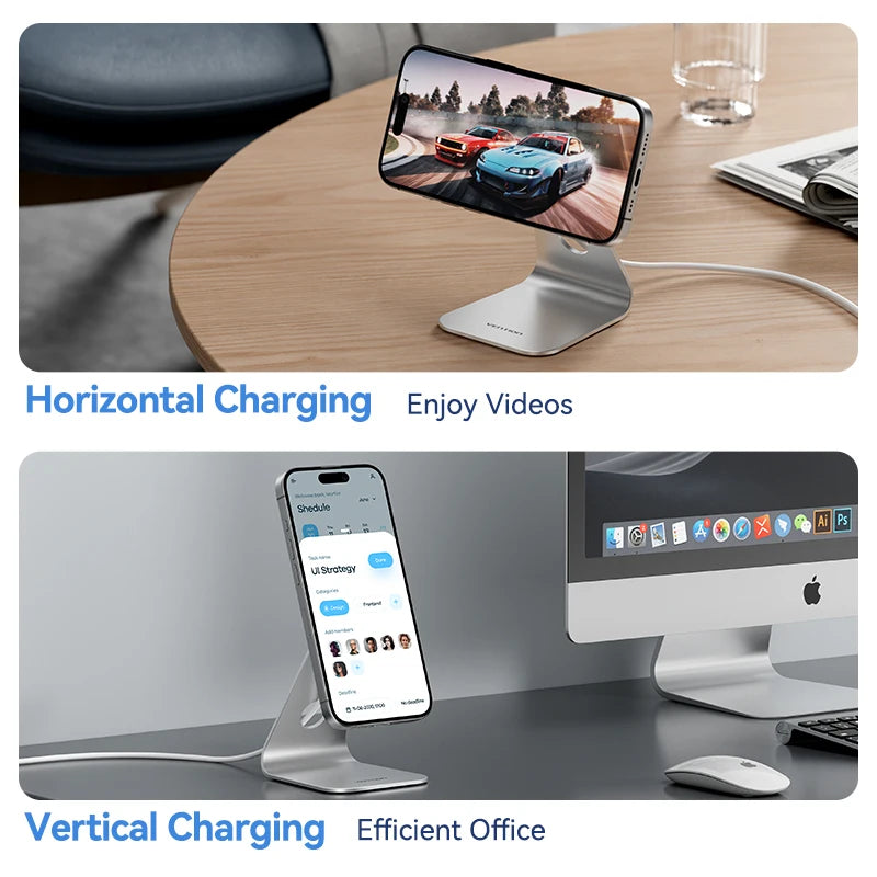 Vention Desktop 15W Magnetic Phone Wireless Charger with 1M Cable For Magsafe iPhone 15 14 13 12 Fast Charging Station Dock