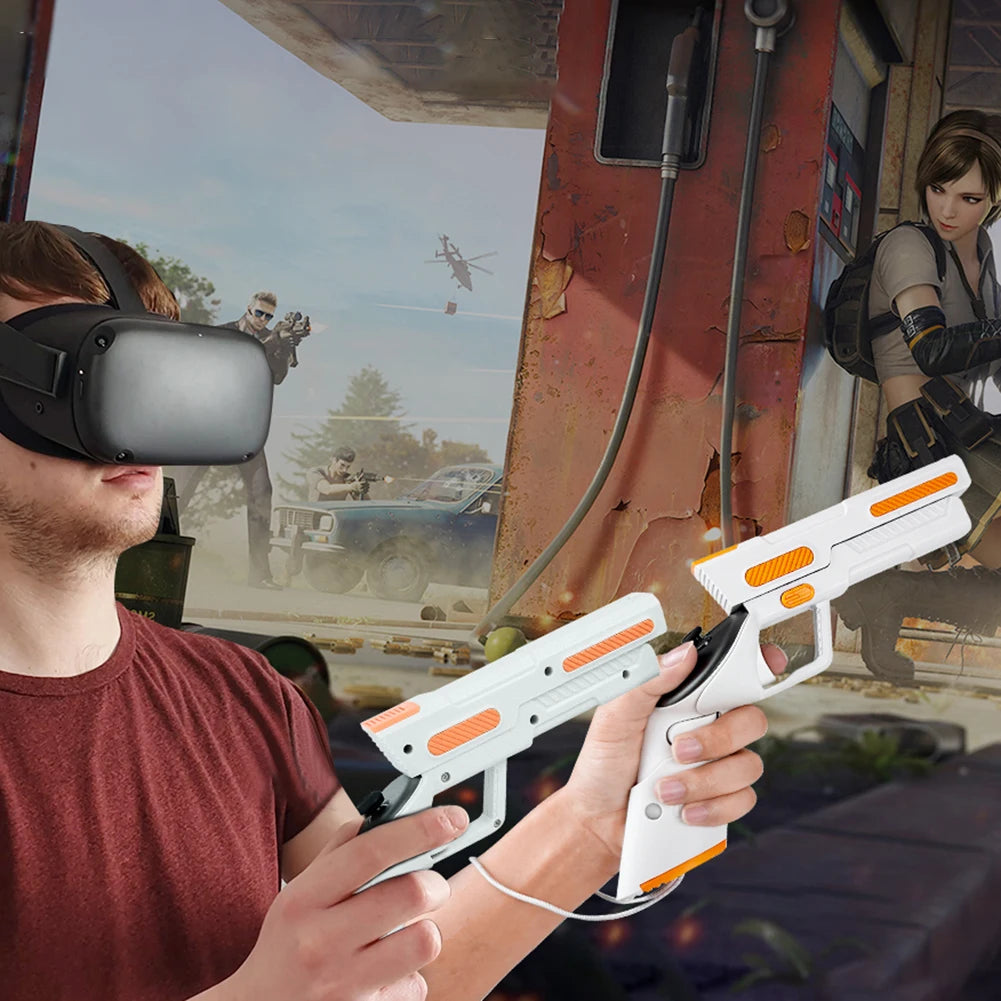 Meta Quest 3 VR Gun Stock Grip | Precision FPS Aiming Controller White Tidesmit