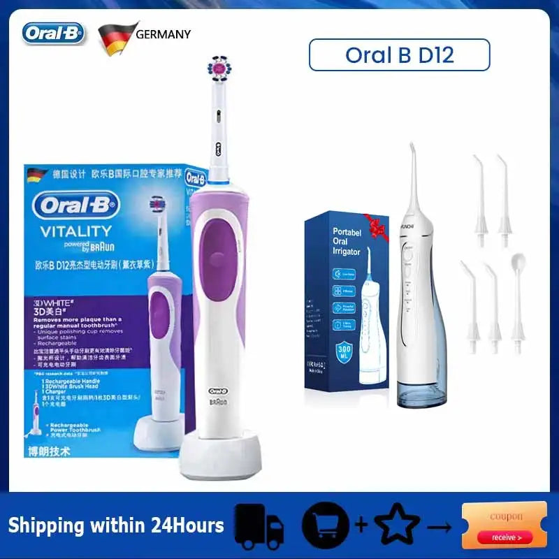 Oral B Sonic Electric Toothbrush PRO4000 RPO600 D12 Vitality Rotating Tooth Brush for Adults Oral Cares Rechargeable Waterproof