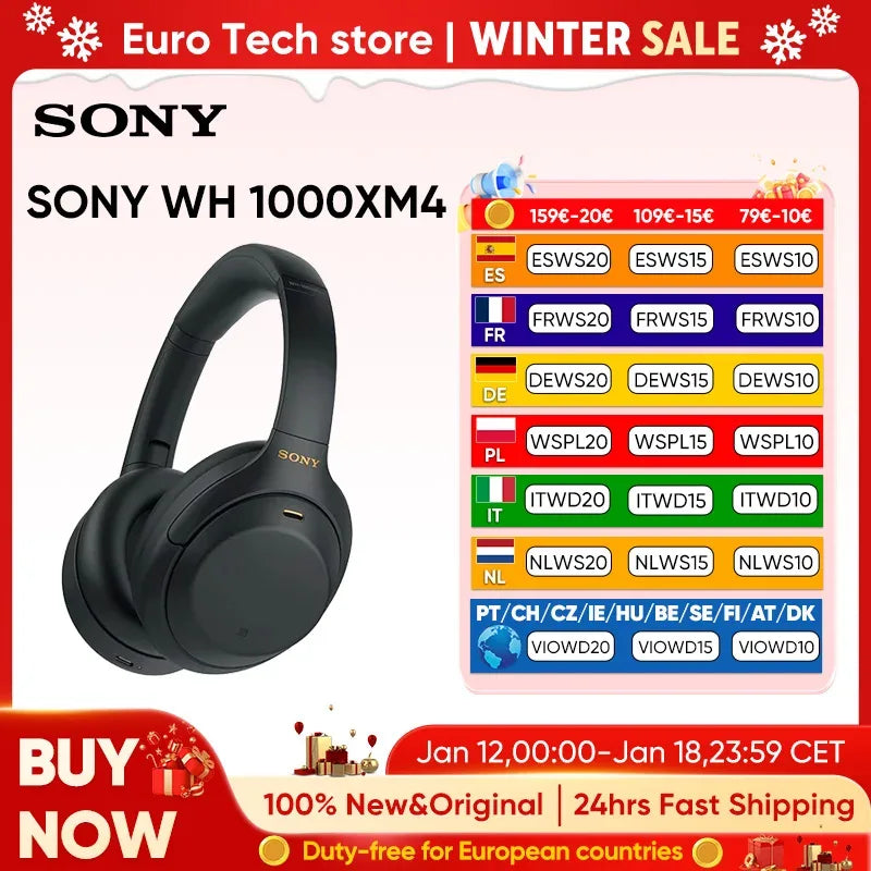 SONY WH-1000XM4 Wireless Noise Canceling Headphone Multi-point Bluetooth Connection Built-in microphone Fast charging NFC BT5.0 Tidesmit