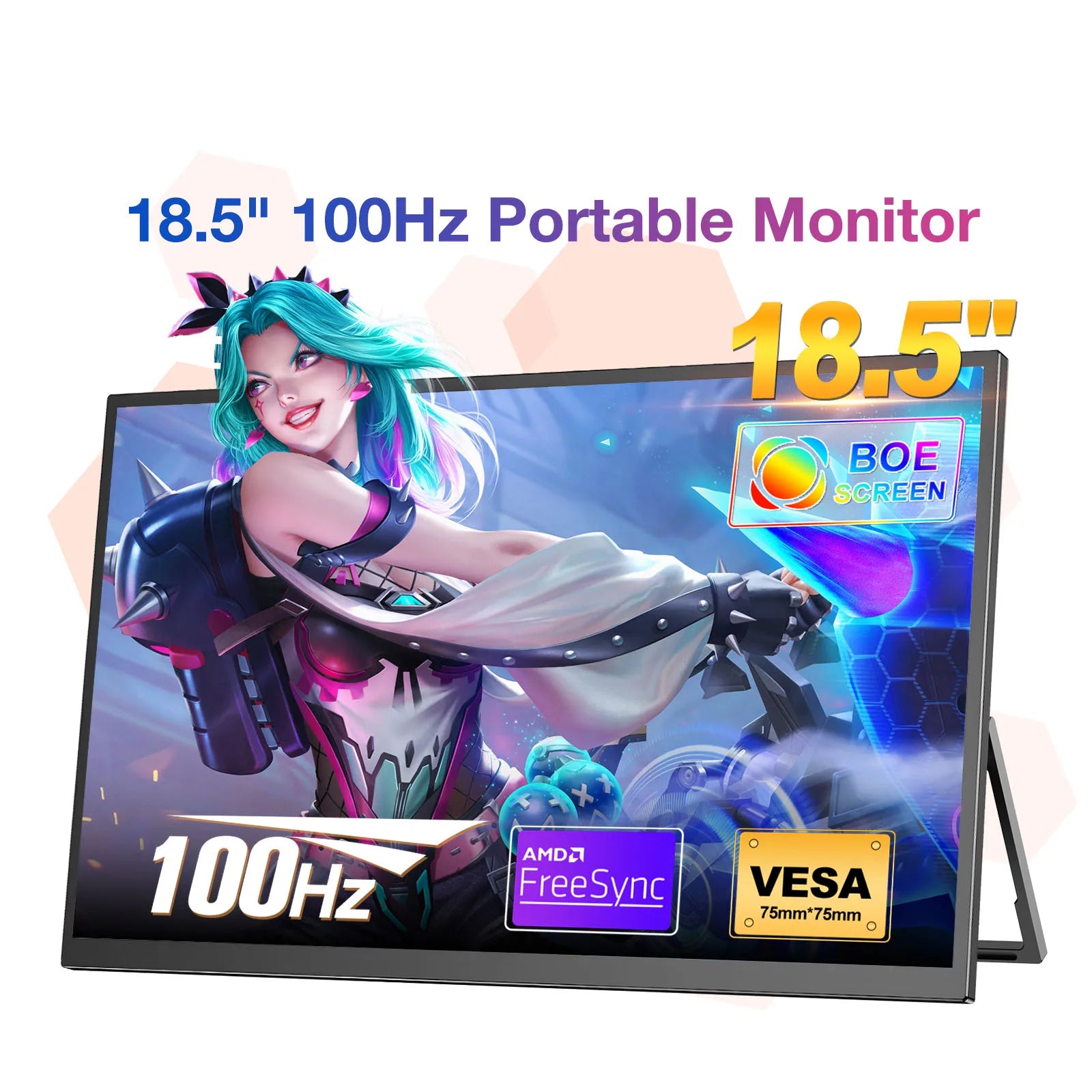 17.4/18.5/19 Inch Gaming Portable Monitor 4K 2160P 100Hz 144Hz HDR HDMI Type C for Phone,NS, PS5, XBOX, PC, Laptop Extend Screen