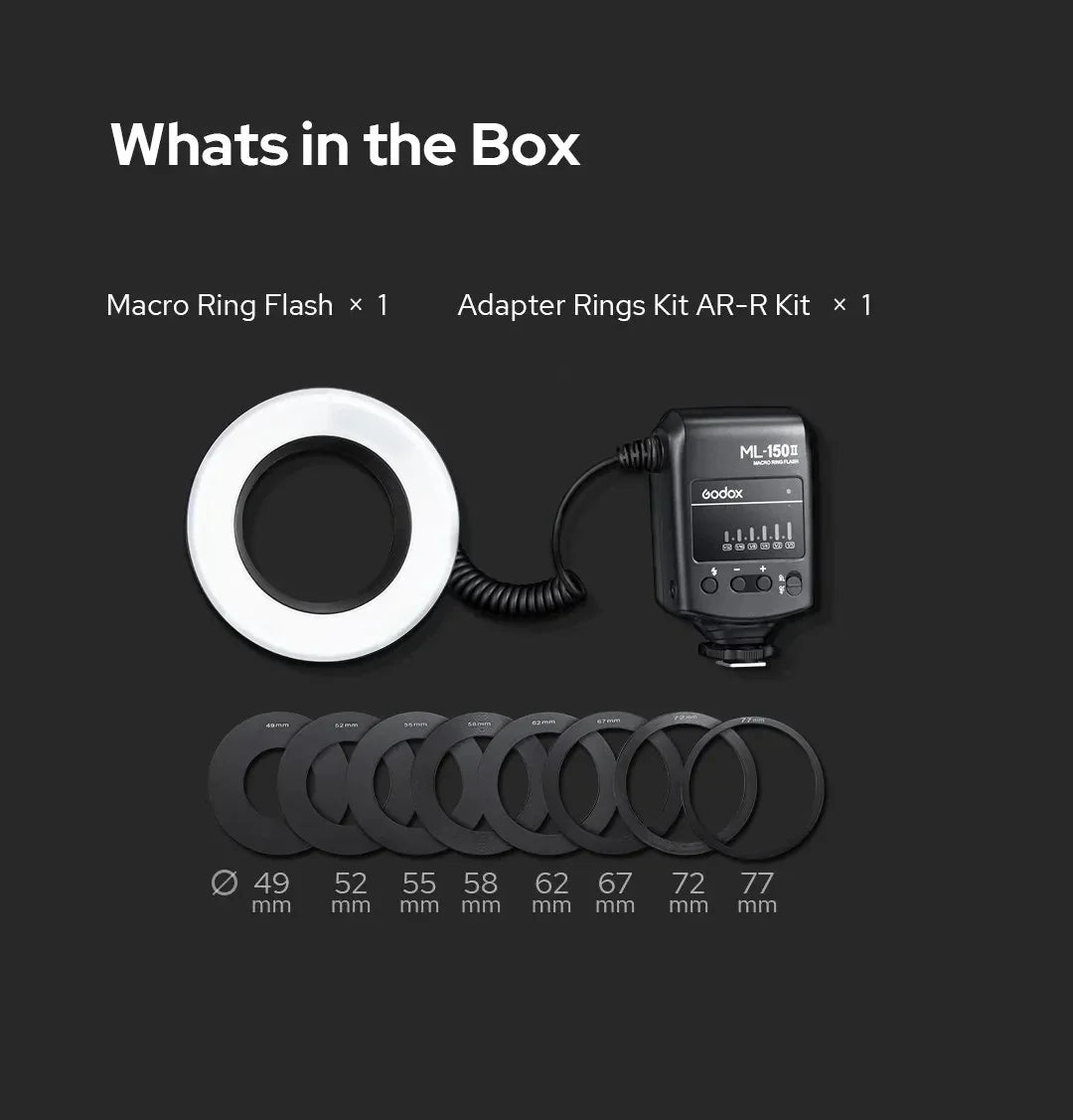 Godox ML-150II Macro Ring Flash – Professional DSLR Lighting Kit Tidesmit