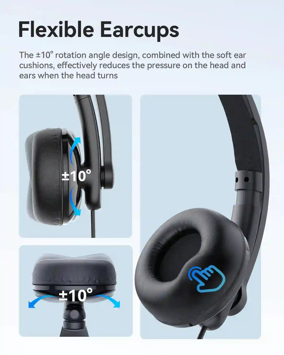 USB Wired Headset with Microphone - Noise Cancelling PC Office Headset Tidesmit