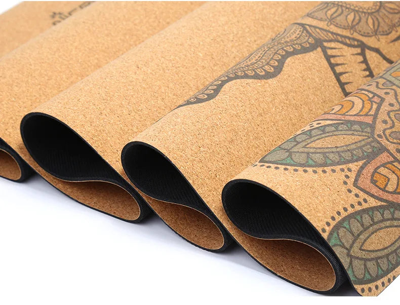 Non-slip Grab Shock Absorption Thickened Men's Yoga Sports Fitness Cork Folding Towel Yoga Mat