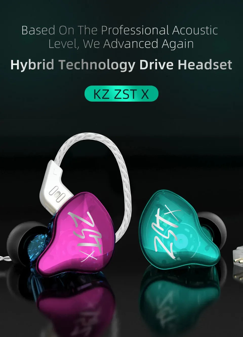 KZ ZSTX In-Ear Monitors Hybrid Driver Noise Cancelling by Tidesmit Tidesmit