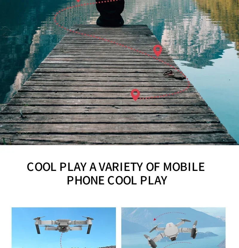 4K Camera Drone Foldable Quadcopter with Dual Wide Angle Lens Tidesmit
