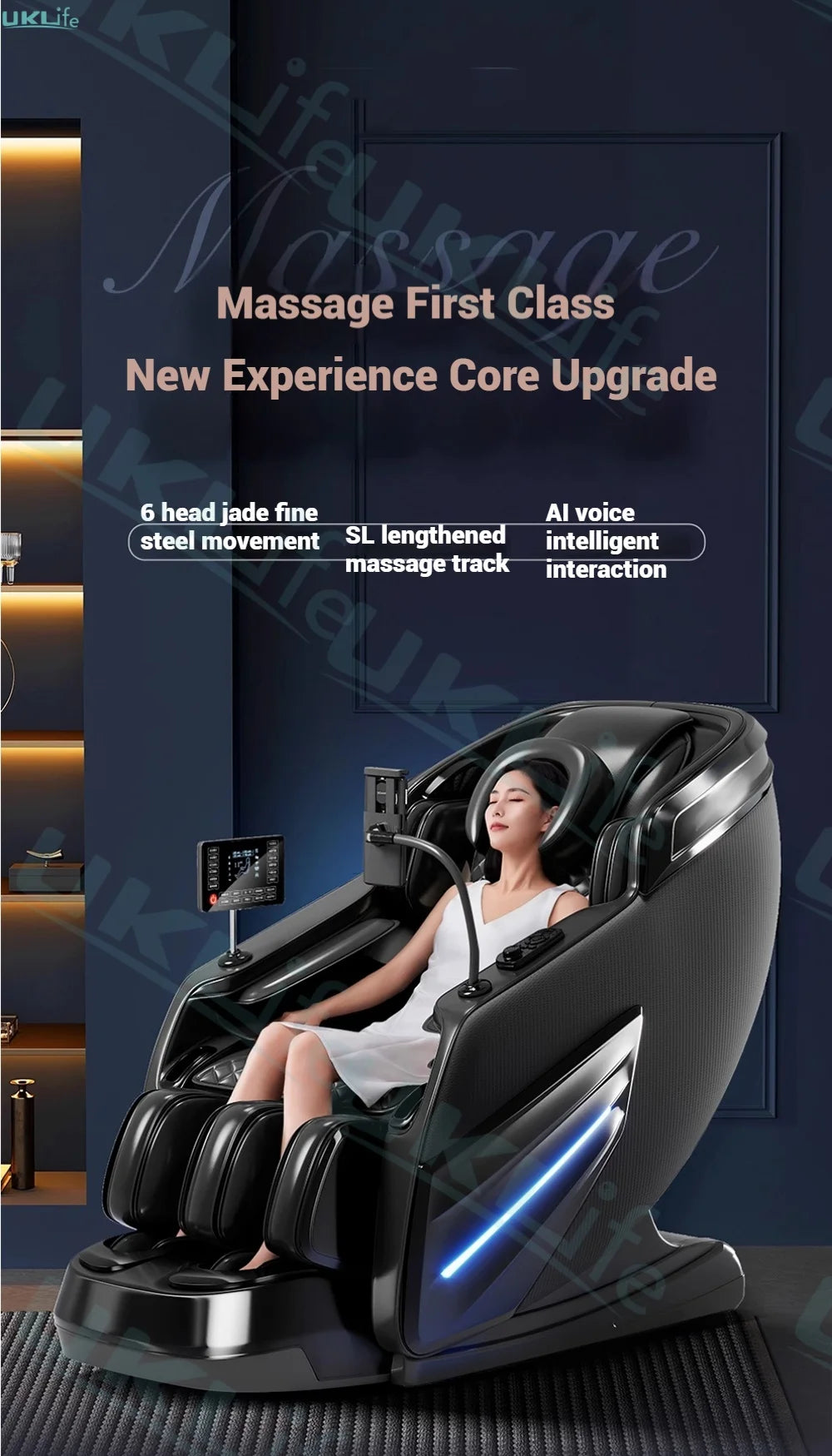 6D SL-Track Full Body Massage Chair - Deep Tissue Heat Therapy Body Shaping Massage Equipment Tidesmit