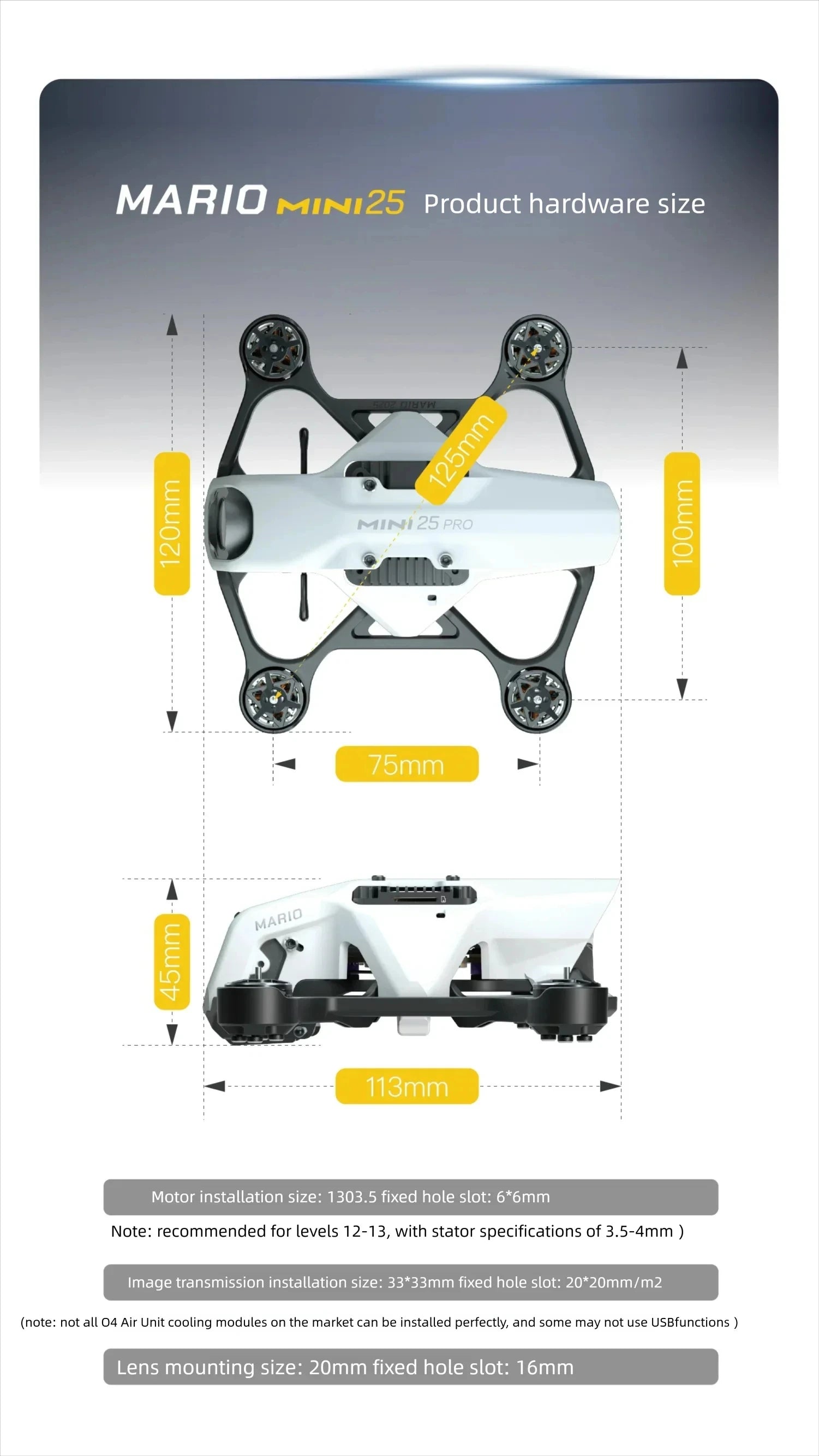 SpeedyBee Mario Mini25 2.5-inch FPV Cinewhoop Drone - ELRS 2.4G Tidesmit