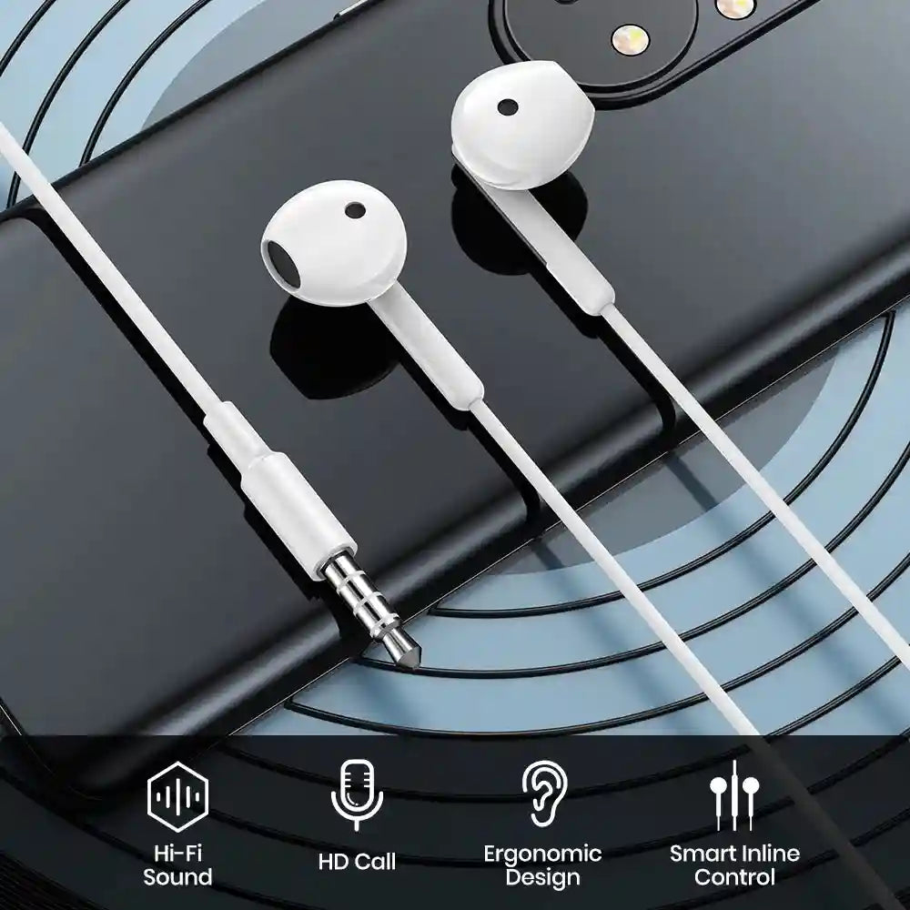 Wired Earphones With Microphone - 3.5mm In-Ear Noise Isolating Headset Tidesmit