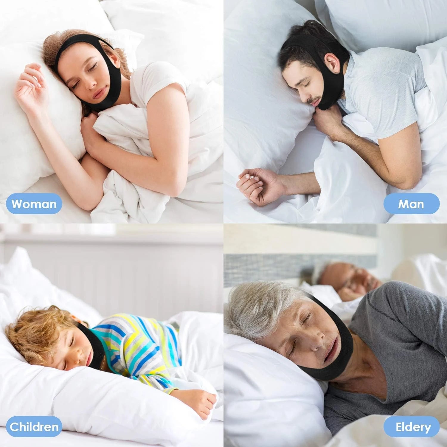 Chin Strap for Sleeping,Anti Snoring Chin Strap for CPAP Users,Keep Mouth Closed for Effectively Reduce Snoring