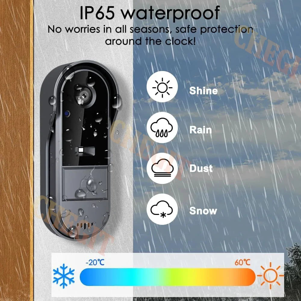Waterproof Smart 2.4G Wireless Doorbells Video Intercom Camera Inteligente Night Vision 4.3inch Screen For Security Home