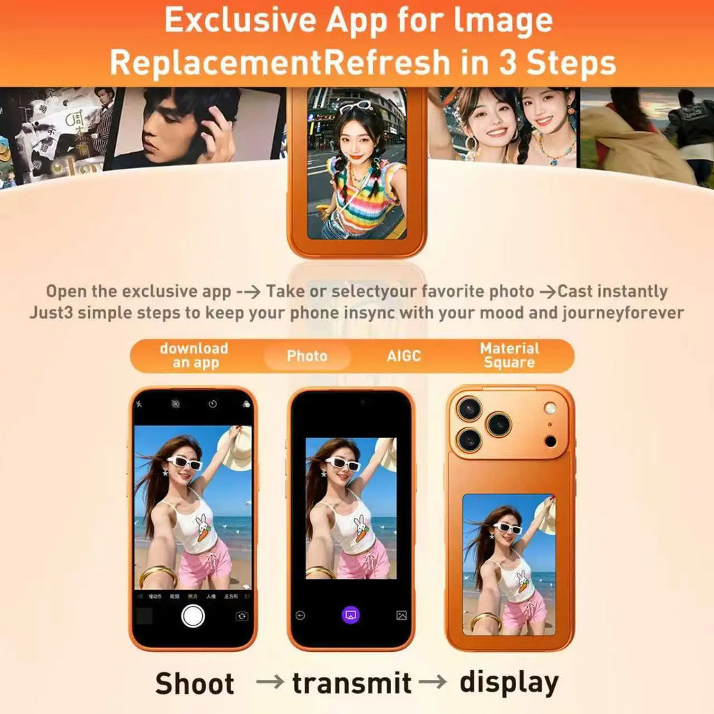 NFC E-Ink Phone Case for iPhone 17 Pro Max with Shock-Absorbing Frame Tidesmit