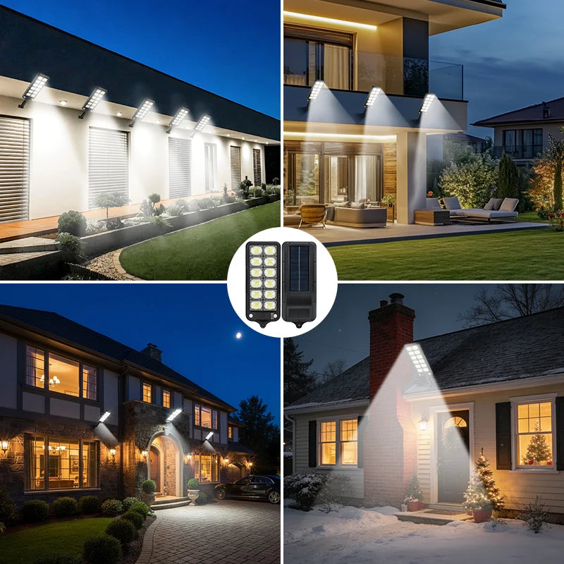 9000 Lumens Super Bright Solar Street Lamp Outdoor Garden Security LED COB Path Light Waterproof With Motion Sensor Remote Night Lights