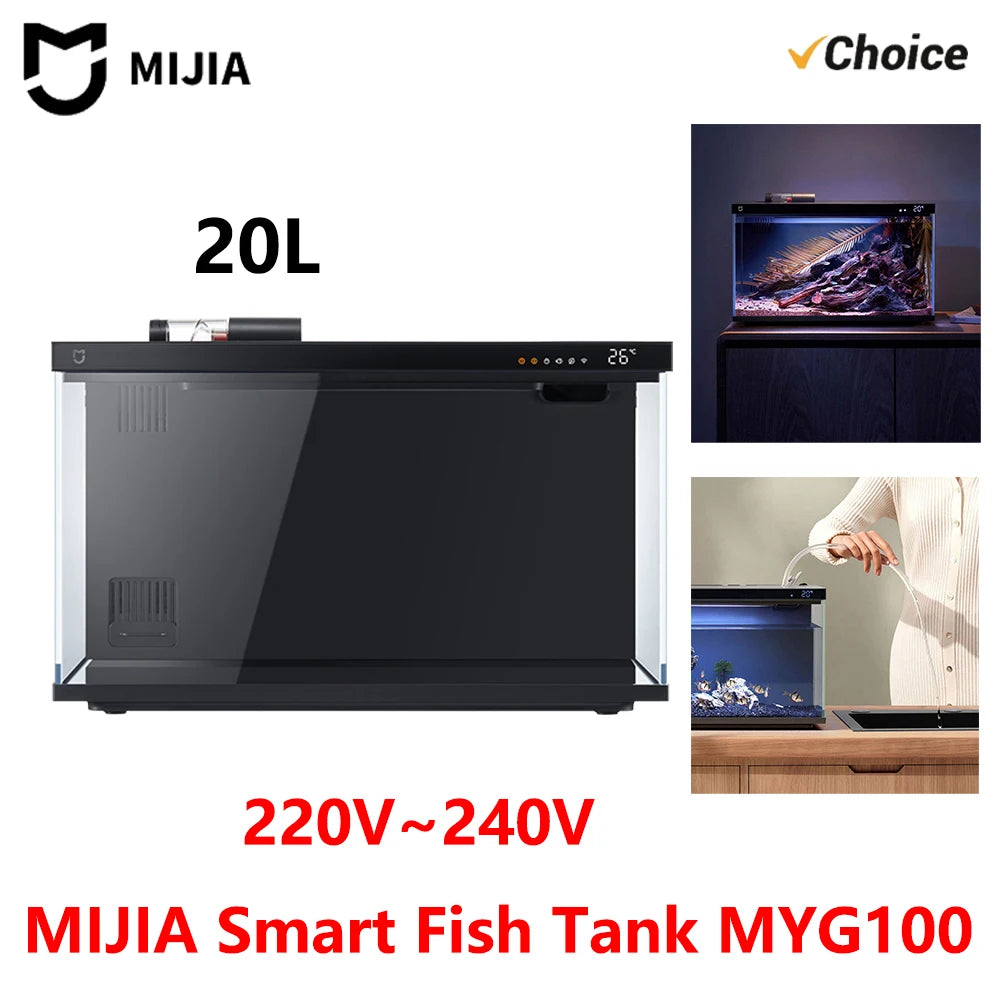 NEW MIJIA Smart Fish Tank Work With Mijia APP Mobile Controlled Remote Feeding Smart Lighting System Light Aquarium 20L-CN
