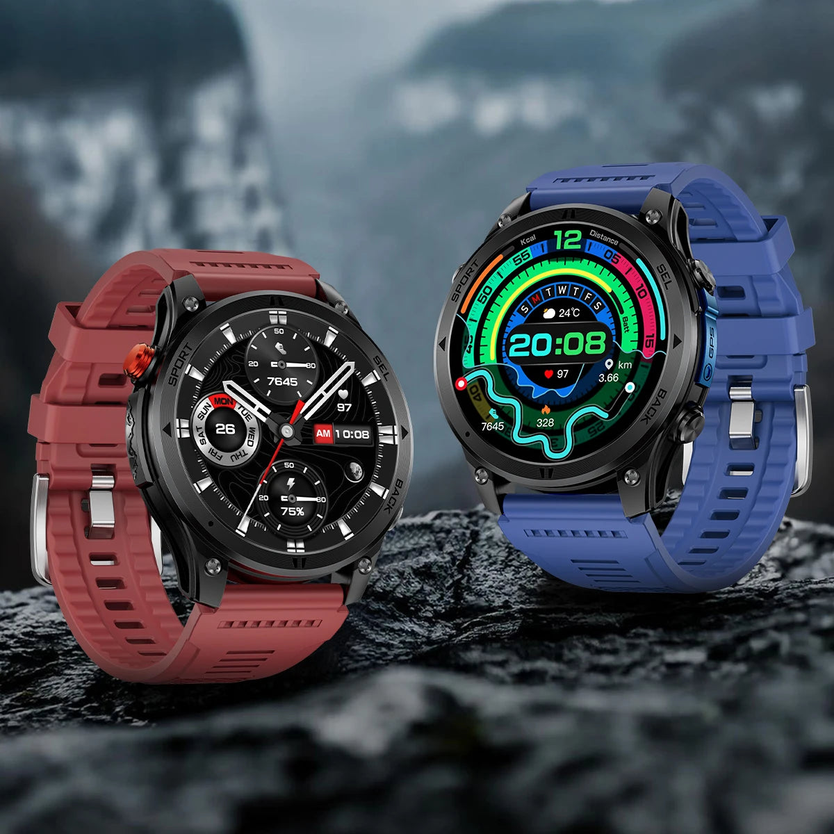 LIGE New Global Hiking Smart Watch 1.46''HD Screen 530mAh Battery GPS Path Track Outdoor Sport Fitness Waterproof Smartwatch Men