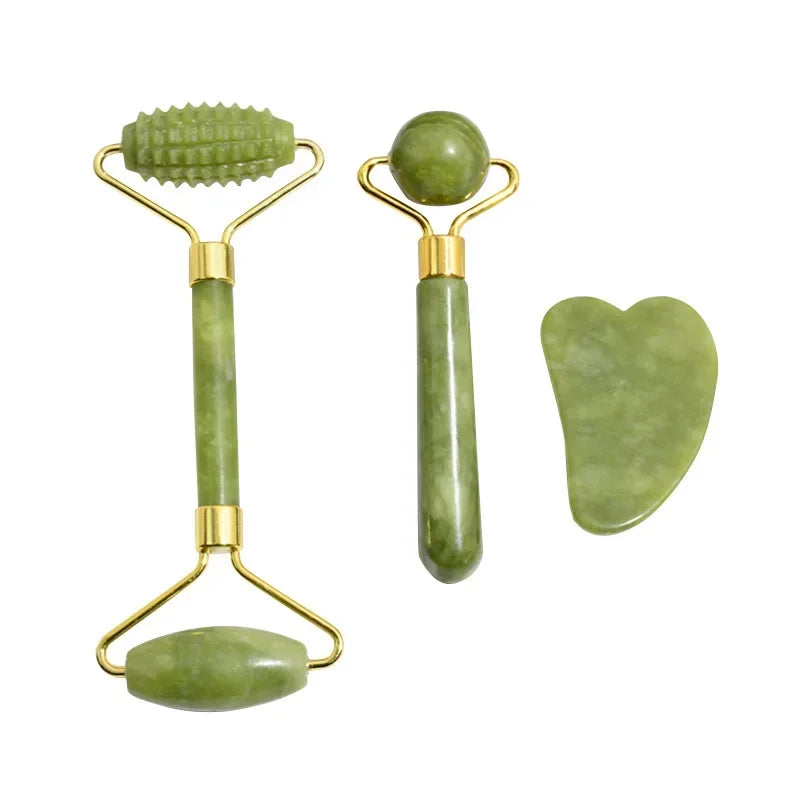 Jade Roller and Gua Sha Set | Natural Stone Facial Lifting Massage Tool Body Shaping Massage Equipment Tidesmit