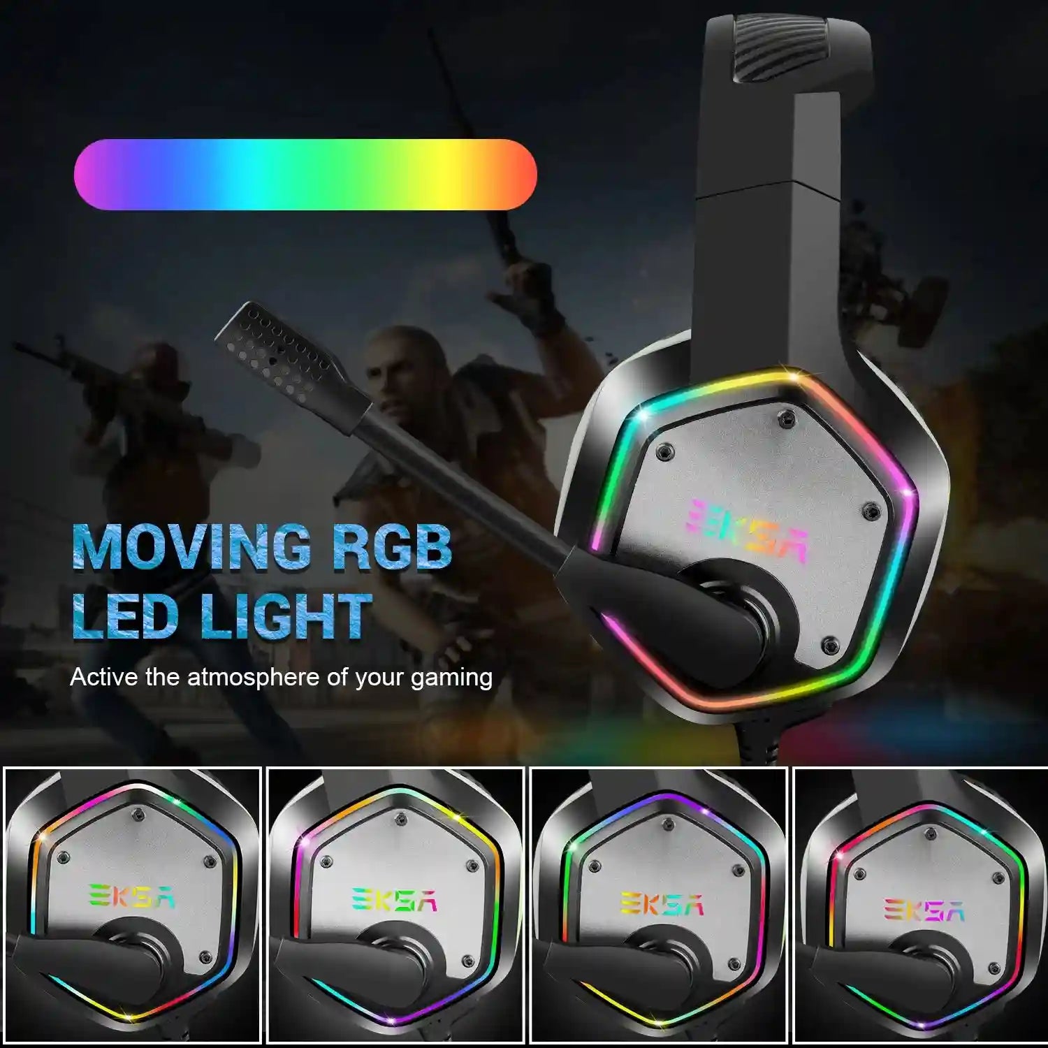 Wireless Gaming Headset with Mic - 7.1 Surround Sound for PC and PS5 Tidesmit