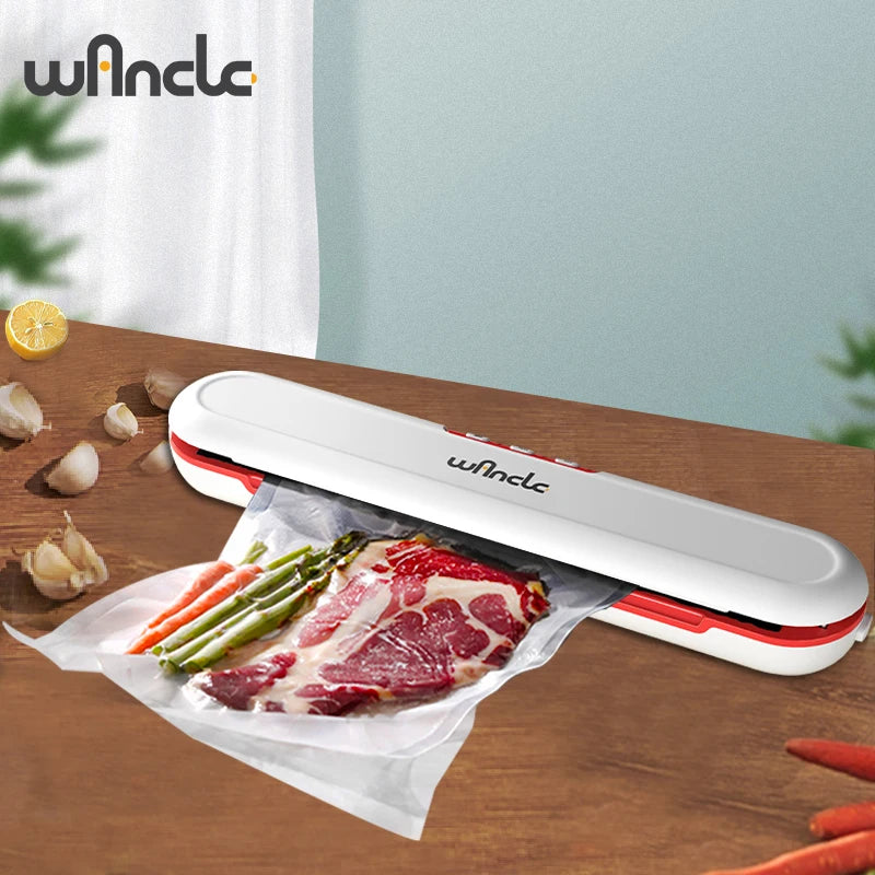 Wancle Food Vacuum Sealer 220V Electric Household Vacuum Packing Machine For Food Storage Manual Function With 10 Pcs Bags