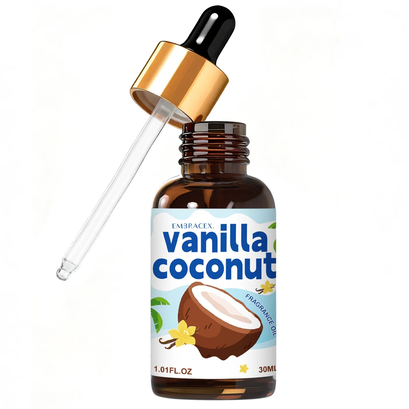 30ml Vanilla Coconut Essential Oil For Diffusers, Car Air Freshener Oil DIY Projects, Candle Making Long Lasting Scent, Gifts