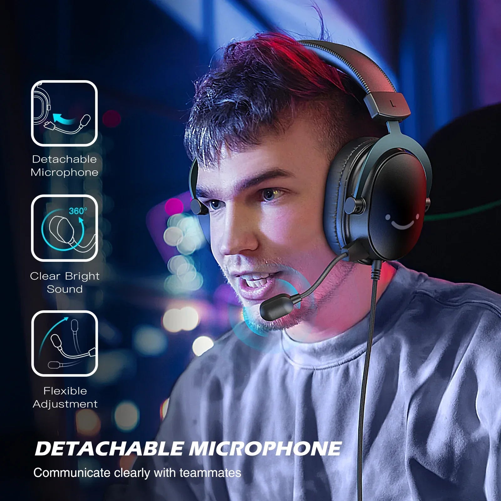 FIFINE Headset,3.5 mm jack&USB Headphone with 7.1 Surround Sound/volum contral/Mute switch for PC/MAC/PS4/PS5 Mixer-H9 Tidesmit