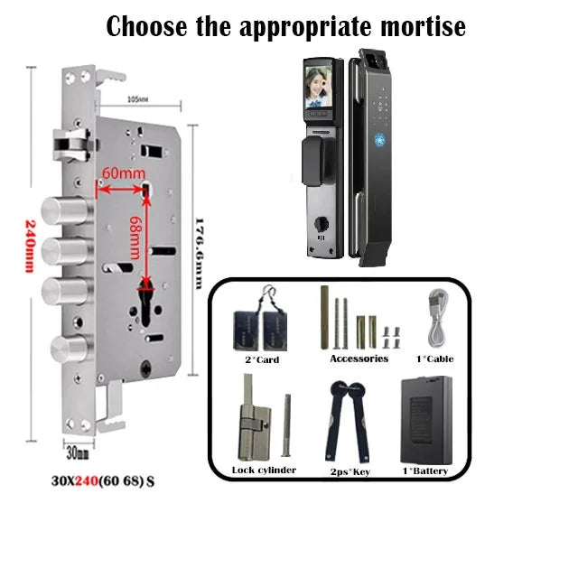 3D Face Recognition Door Lock Tuya App Can Video Intercom Unlock Digital Smart Lock Fingerprint Key Card Nfc Phone Lock