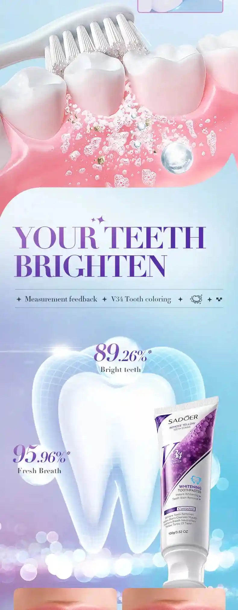 Tidesmit teeth whitening toothpaste for dental calculus removal and periodontitis prevention