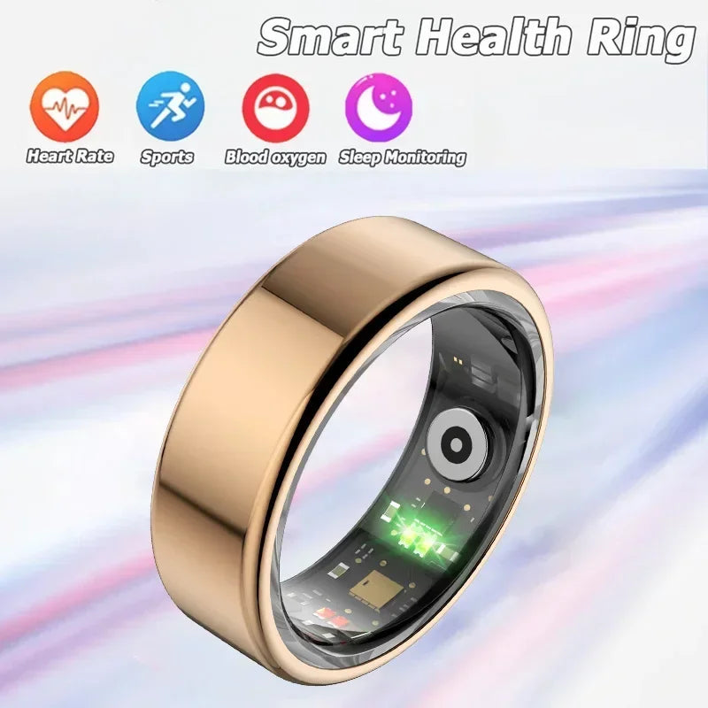 New Health Tracker Smart Ring, Heart Rate Blood Oxygen Monitoring Multi-sport Modes IP68 Waterproof for Men Women Sleep Fitness