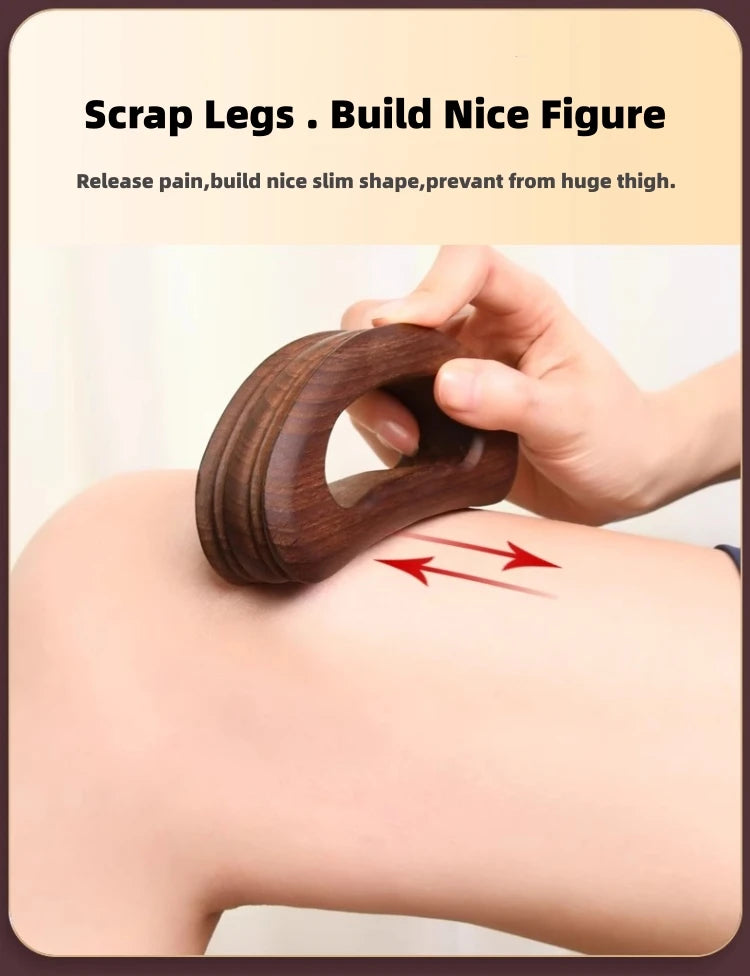 Gua Sha Wood Massage Tool for Lymphatic Drainage and Stress Relief Relaxation Treatment Tidesmit