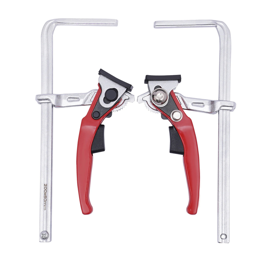 2PCS 160*60mm/200*60mm Quick Ratchet Track Saw Guide Rail Clamp Alloy Steel Woodworking MFT Clamp Guide Rail System Hand Tools