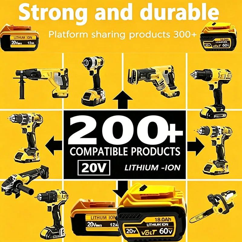 For DeWalt 18v 20V Lithium Ion Batteries 20V 12Ah DCB203 Li ion Battery Replacement DCB206 DCB205 DCB204 DCB200Power Tools