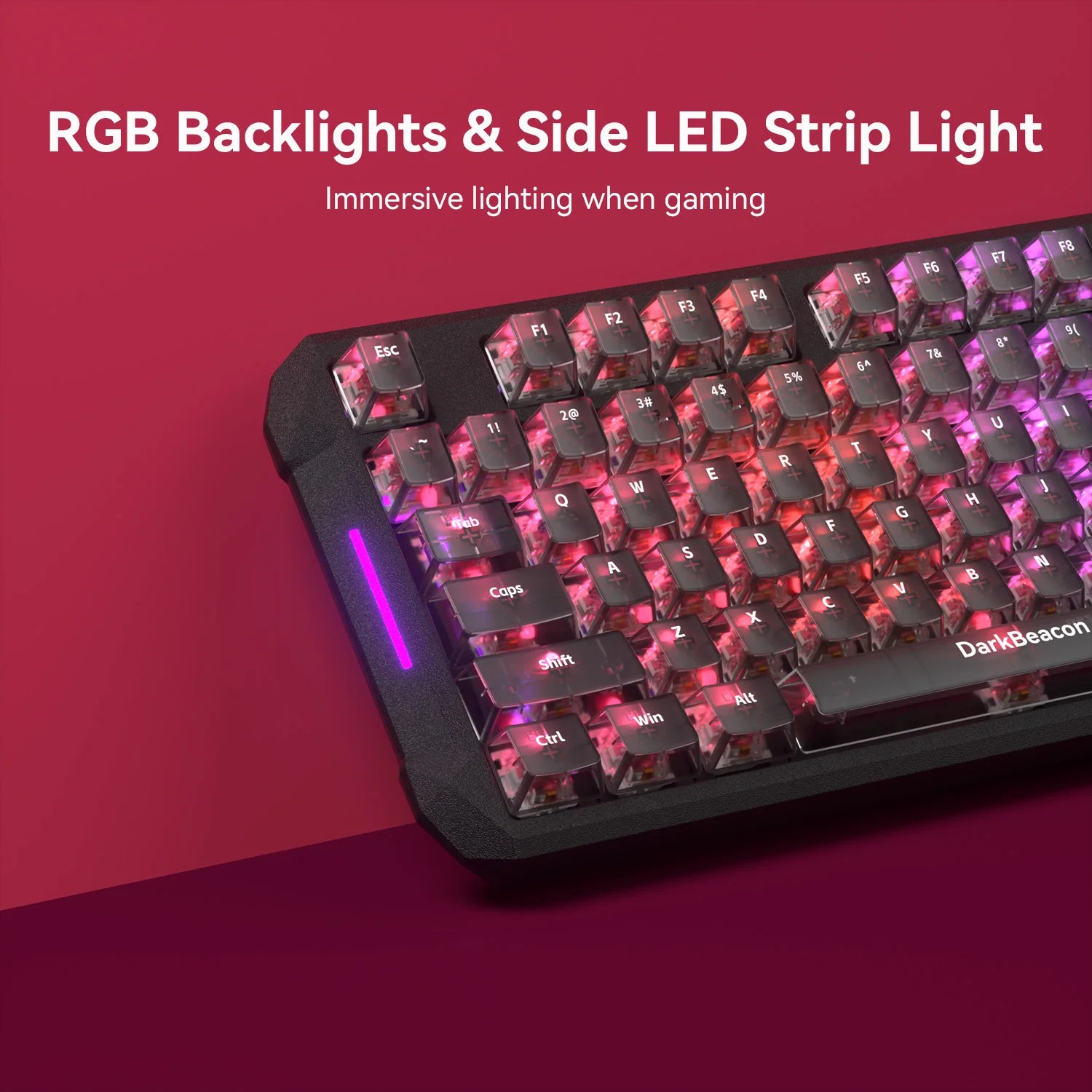 DarkBeacon Blade 87 Hot-Swappable Silent Keyboard RGB Backlit Mechanical Gaming Keyboards 8000Hz USB-C Wired for Windows MacOS