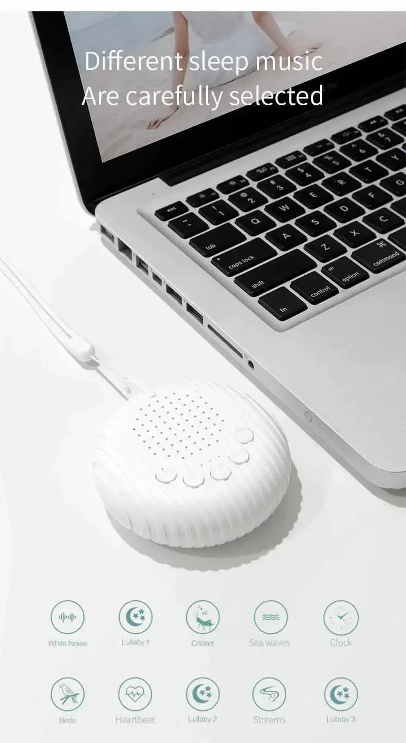 Baby White Noise Machine 10 Soothing Sounds Volume Adjustable Portable Baby Sleep Machine Built-in Rechargeable Battery USB Hot