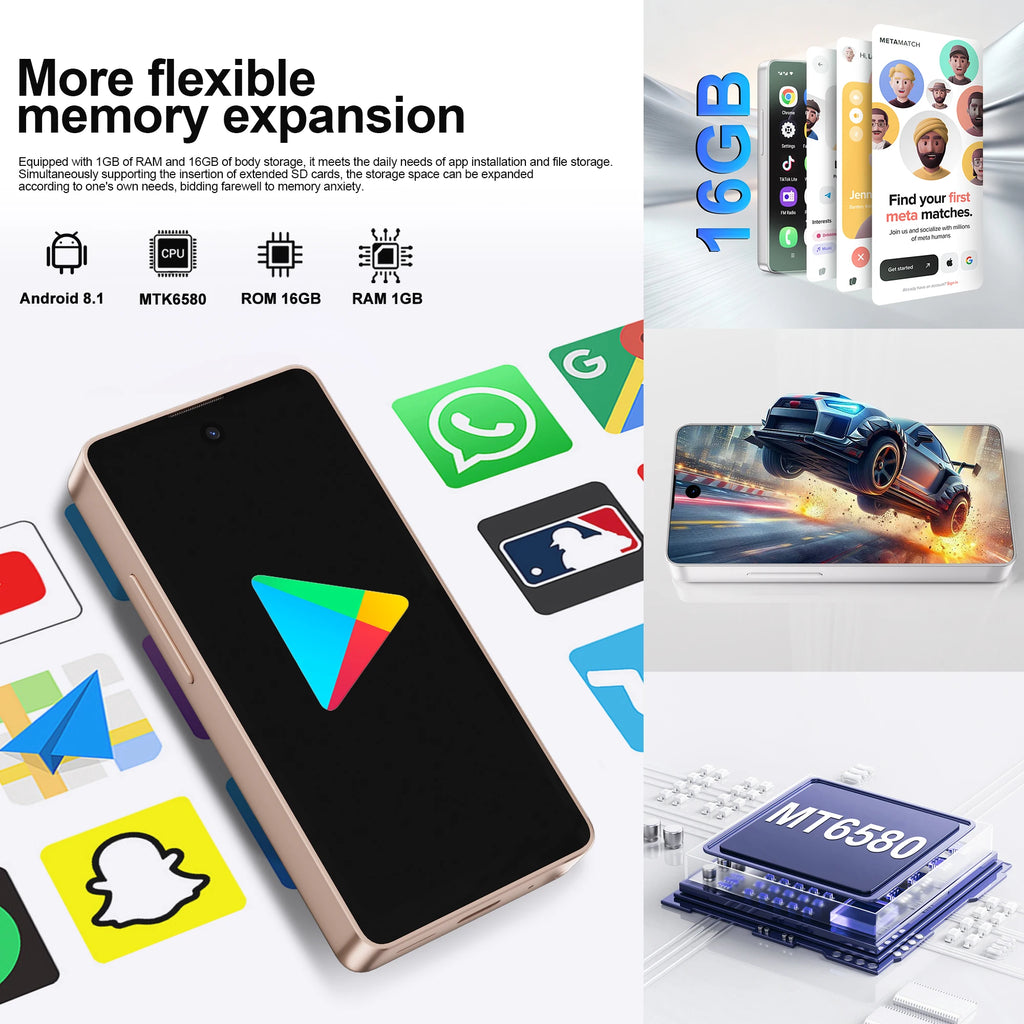 SERVO Built-in Stylus Mini Smartphone Android 3G Cellular 4" Display 16GB ROM GPS Face Unlock Tiny Mobile Phones WIFI Play Store