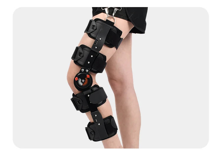 Adjustable Knee Brace Hinged Support Carbon Fiber Stay for Leg Fracture Meniscus Rehabilitation Post Surgery Recovery Breathable