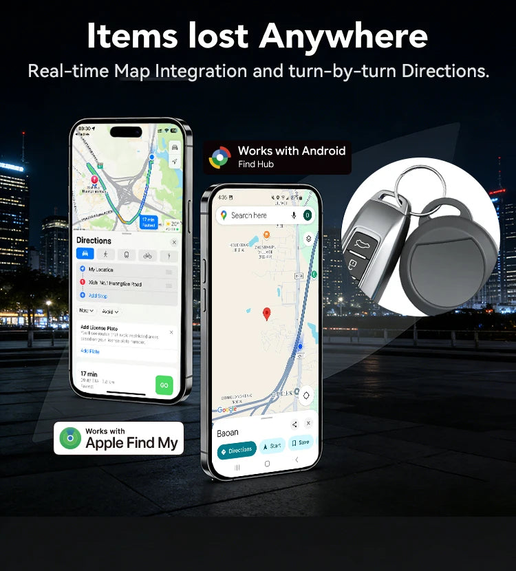 Dual System Smart Tracker for Google/Apple Find My Smart Activity Trackers+Silicone Case Android/IOS Find My Bluetooth Device