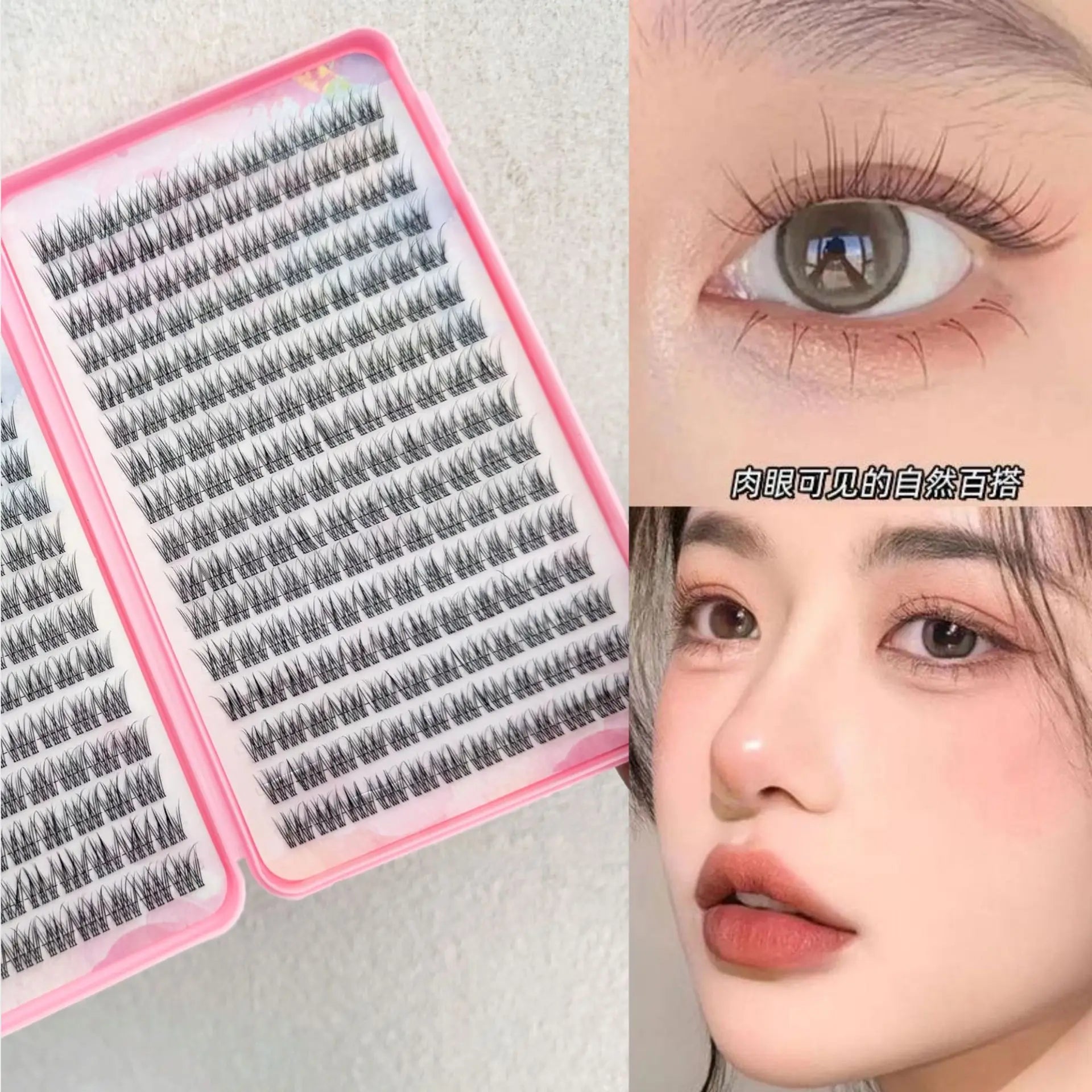 MIAOJIE Large Eyelashes with Pointed Cat-Eye C-Curl 10-14Mm Eyelashes That Are Natural And Light Without Blinking to Enlarge